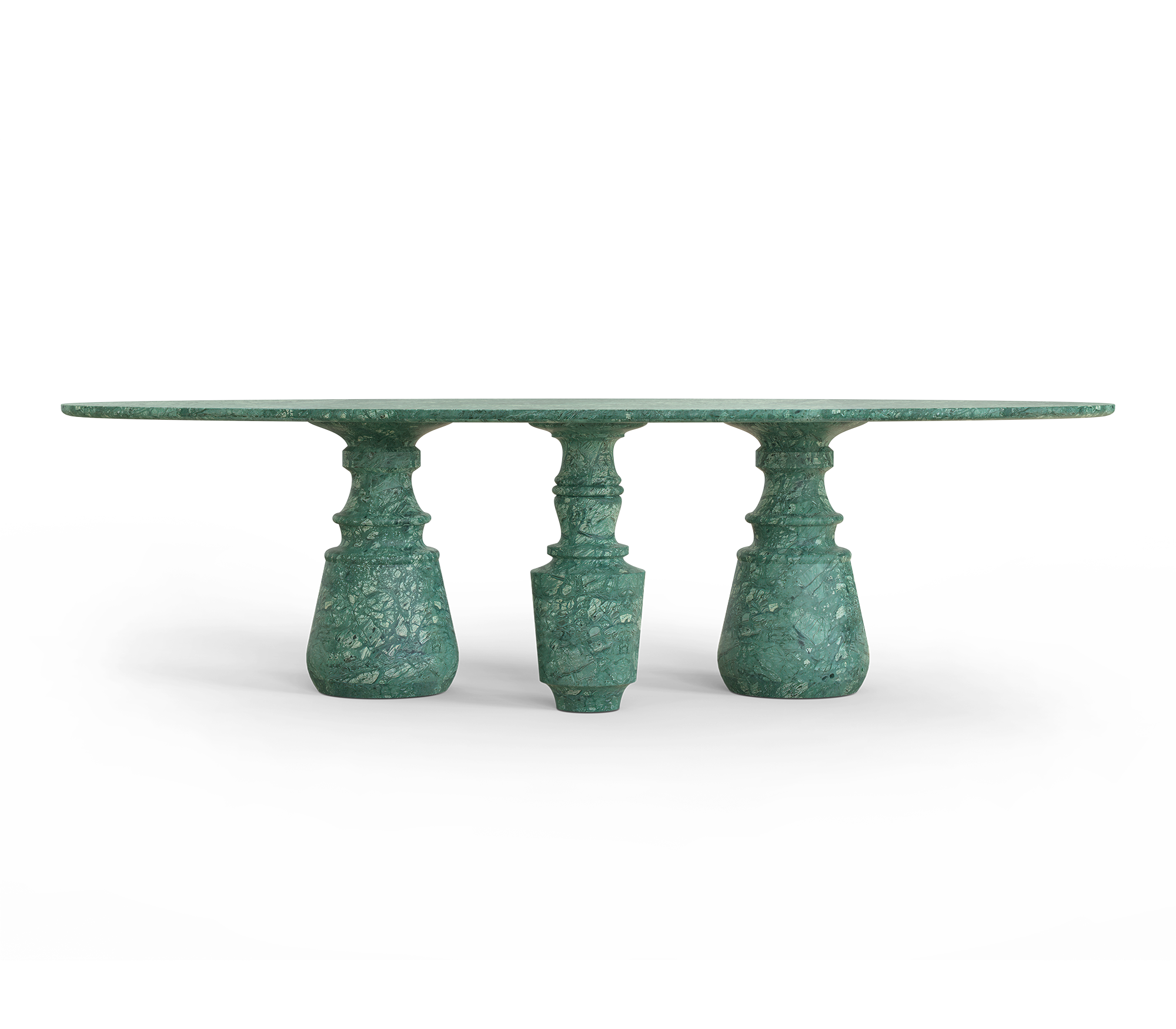 Owalny stół jadalniany XL Obsidian z kamienia Guatemala