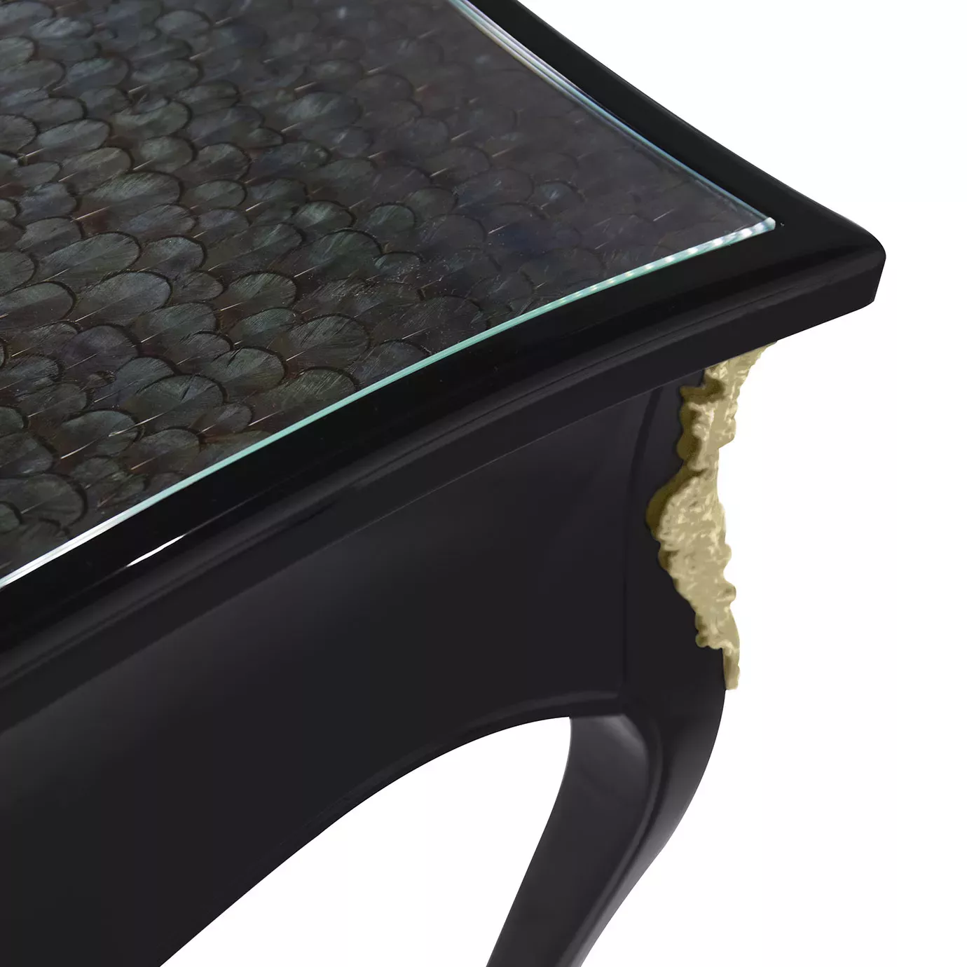 Biurko Ormolu z blatem z piór pawia