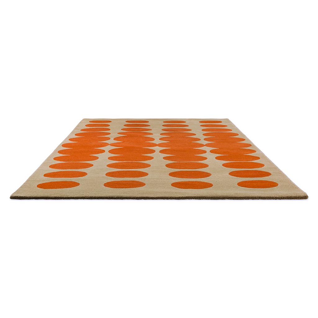 Dywan Optical Oval Orange/Sand | Rozmiar: 250 × 350 cm