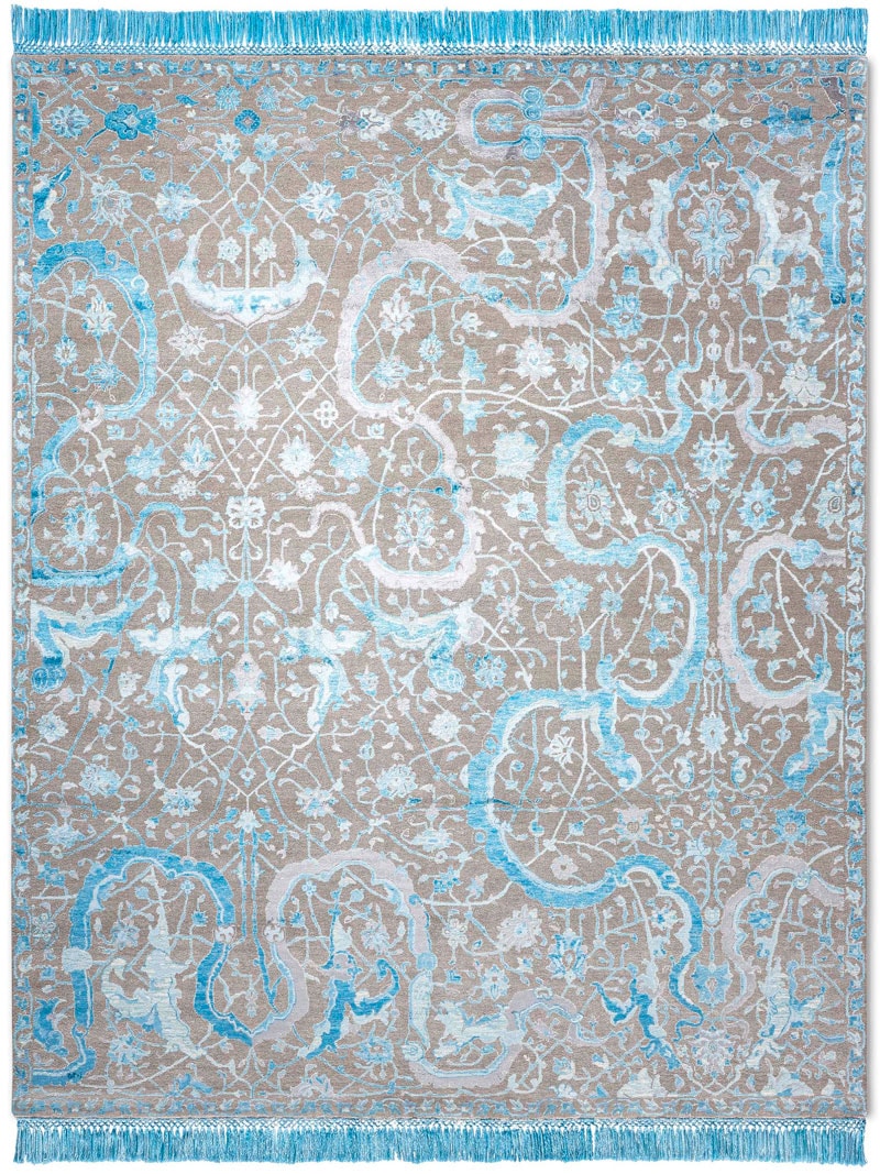 Dywan Tabriz ElectricBlue on NaturalGrey | Rozmiar: 183 x 274 cm