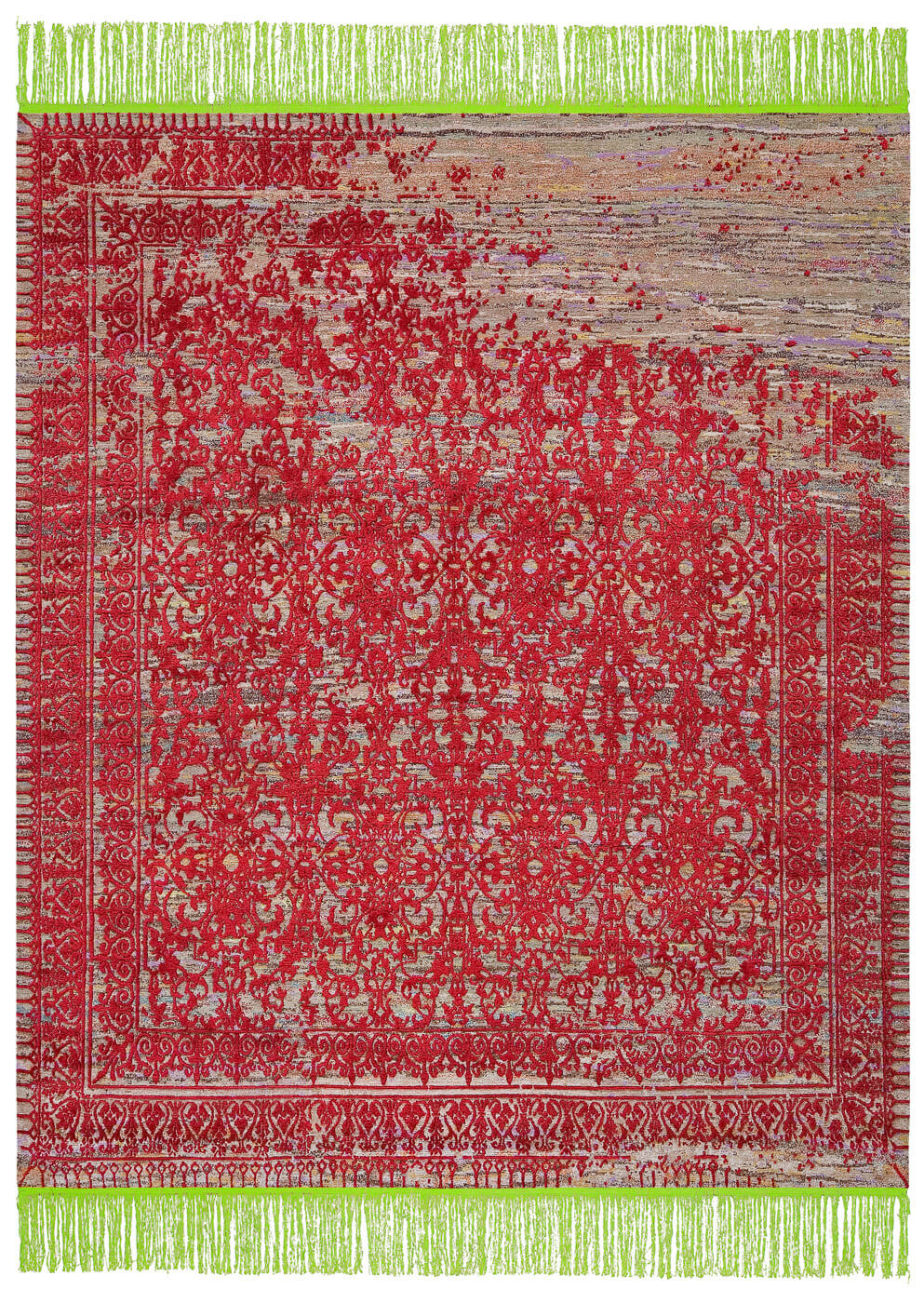 Dywan Ferrara Radi Rocked Green Red | Rozmiar: 500 x 600 cm