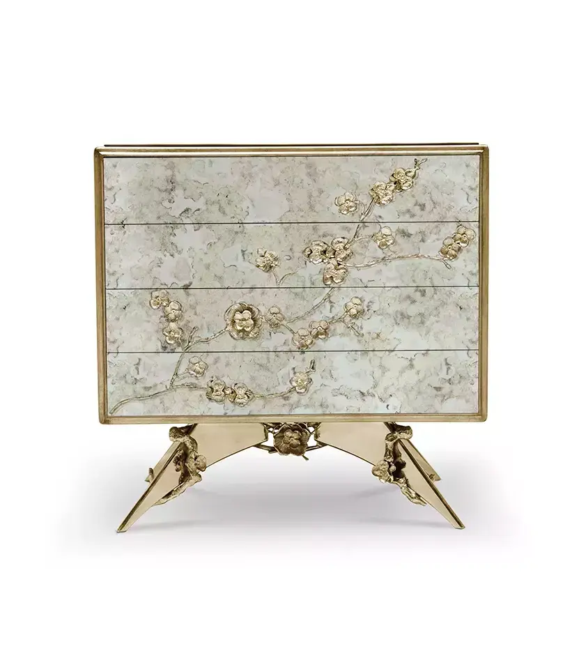 Szafka nocna Mirage z postarzanego lustra