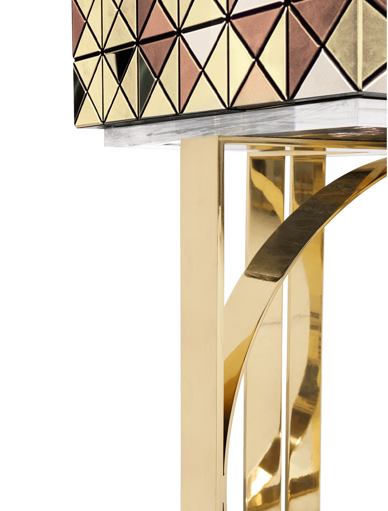 Szafka Mosaic ze złotymi akcentami