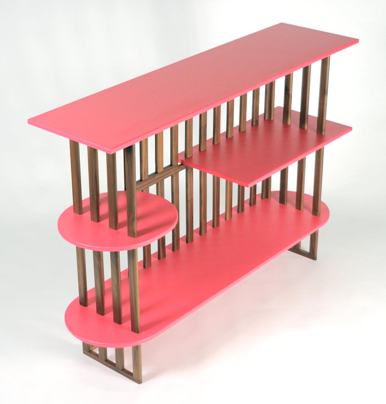 Różowy Trójpiętrowy Regał