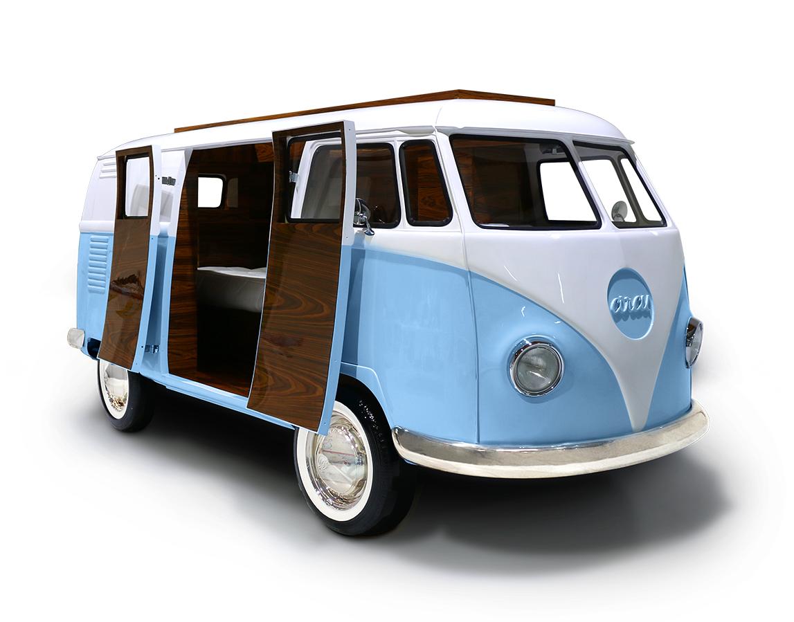 Niebieski zestaw sypialniany Traveler’s Caravan