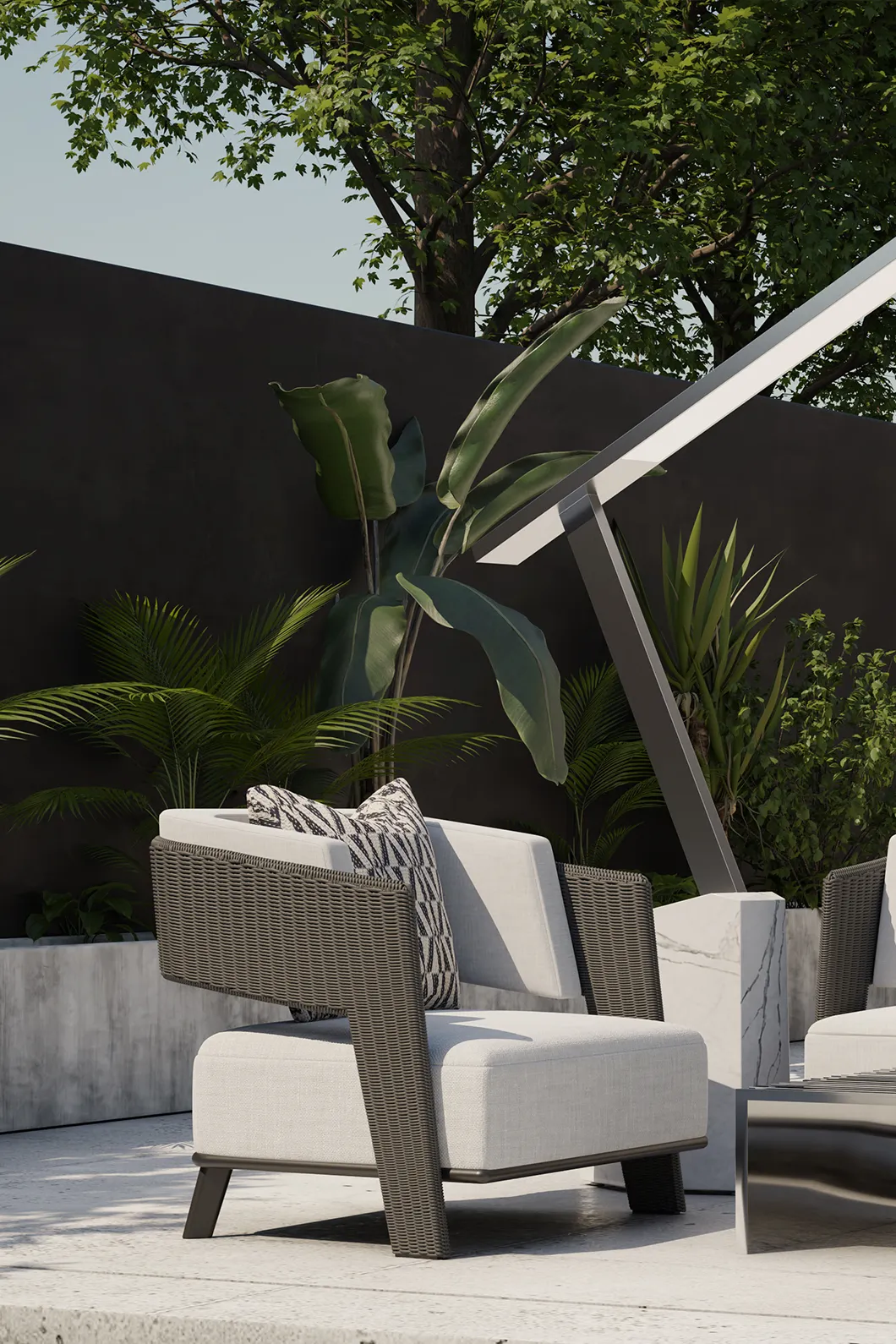 Szary fotel ogrodowy Crown - 4