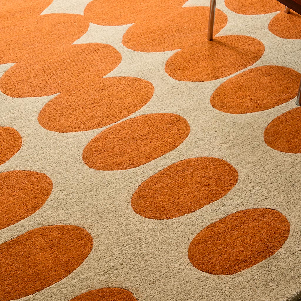 Dywan Optical Oval Orange/Sand | Rozmiar: 250 × 350 cm