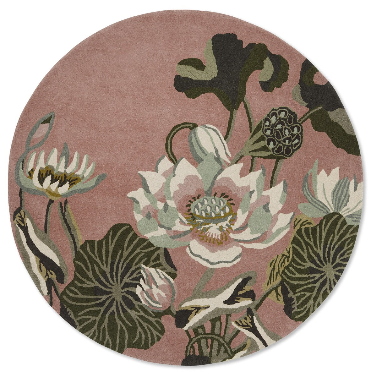 Dywan Okrągły Waterlily Dusty Rose 38602 | Rozmiar: Ø 150 cm