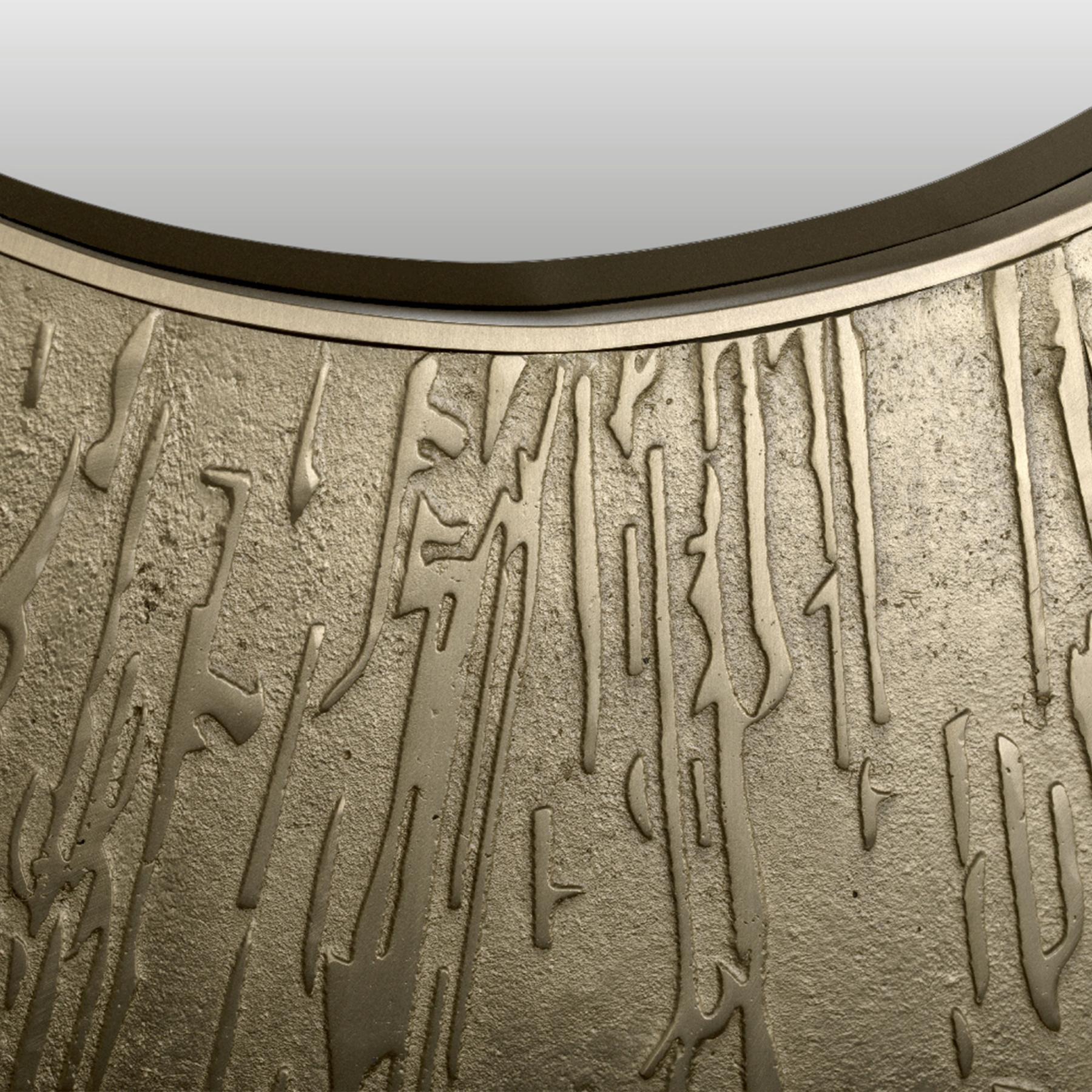 Lustro ścienne okrągłe mosiężne z akcentem