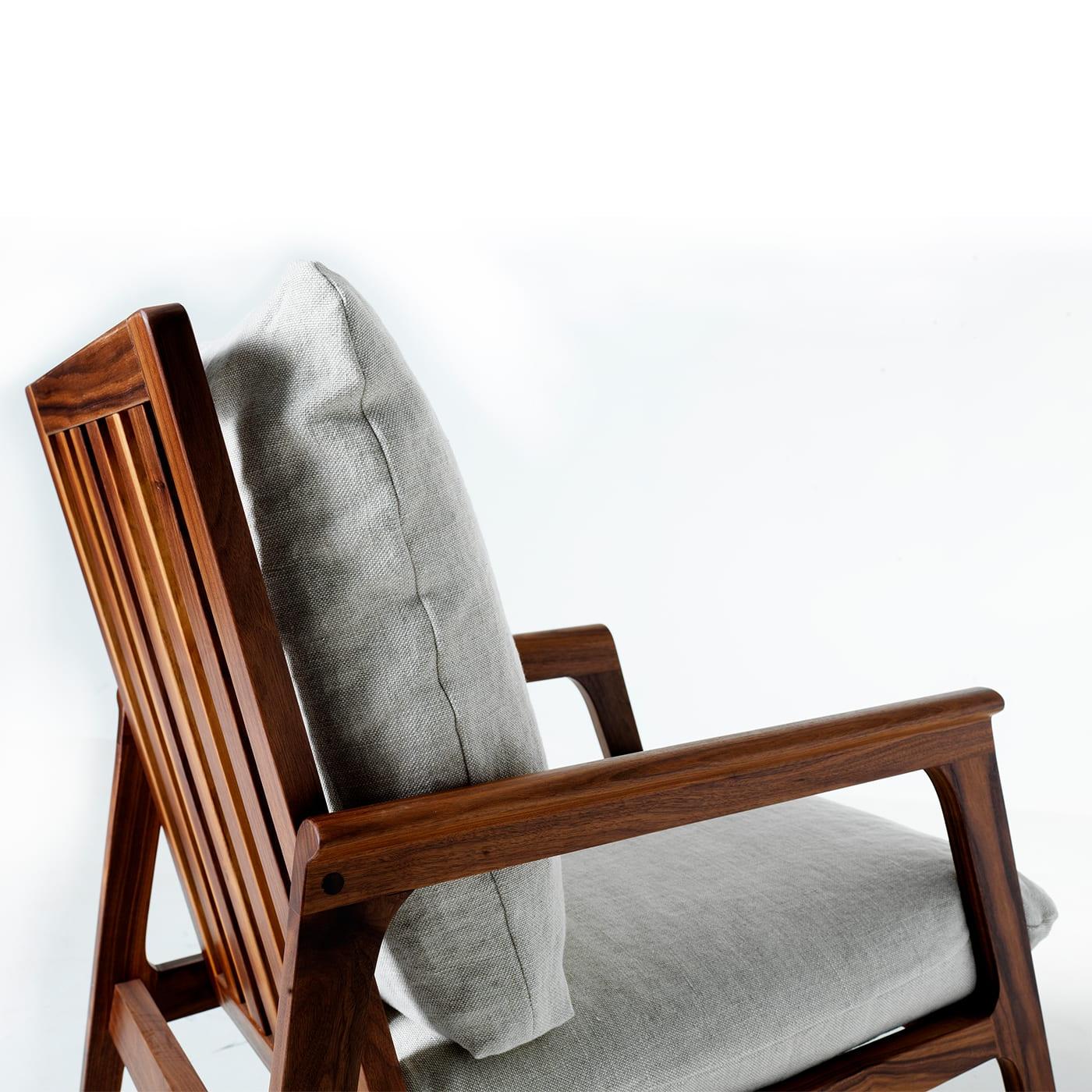 Brązowy fotel bujany Momento | Tapicerka: Linen BEL-LINO G077 11