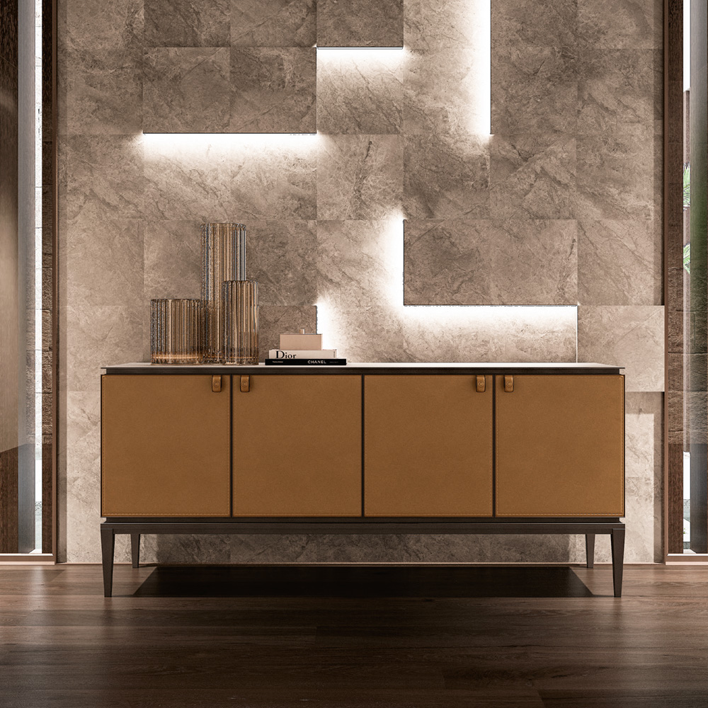 Kredens z metalowym blatem