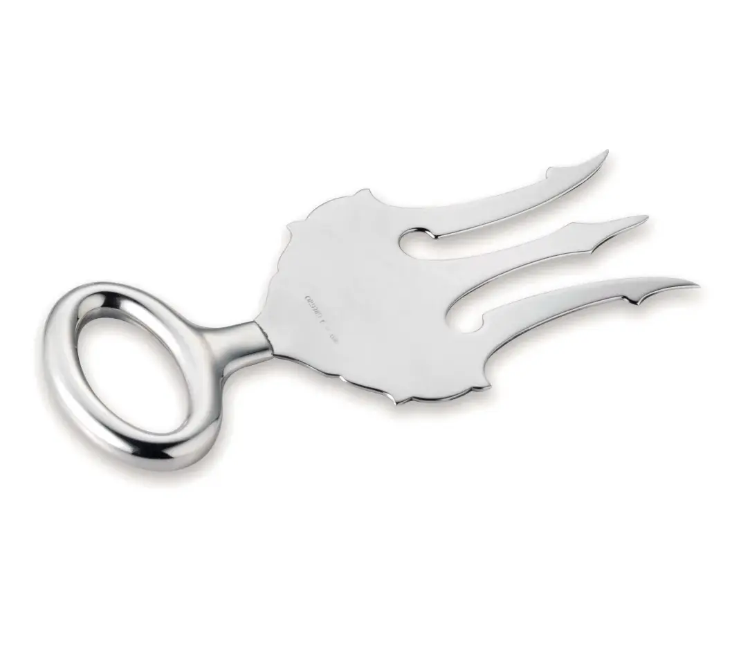 Wykwintny posrebrzany widelec do pieczywa