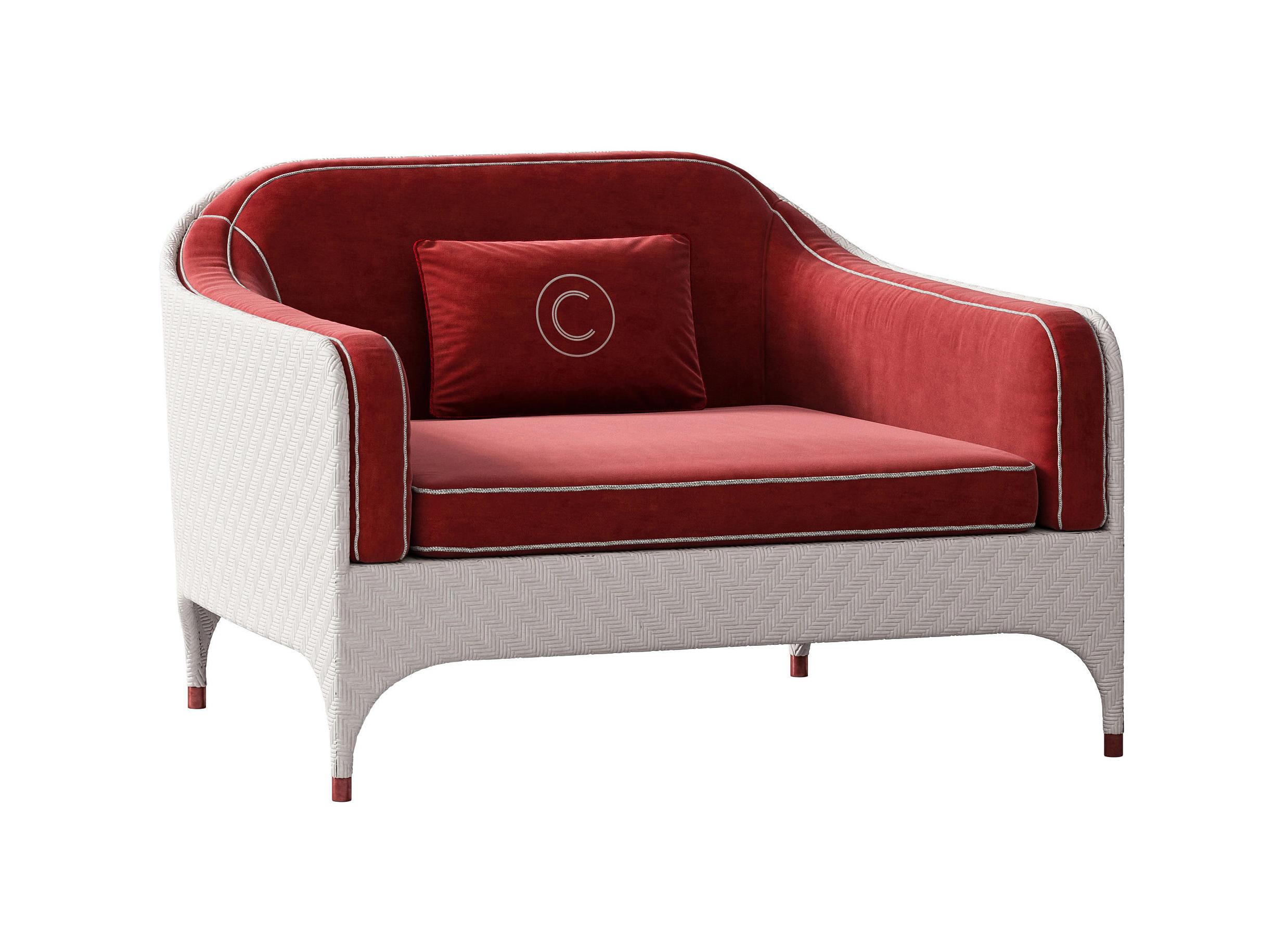 Szeroki fotel ogrodowy z poduszkami