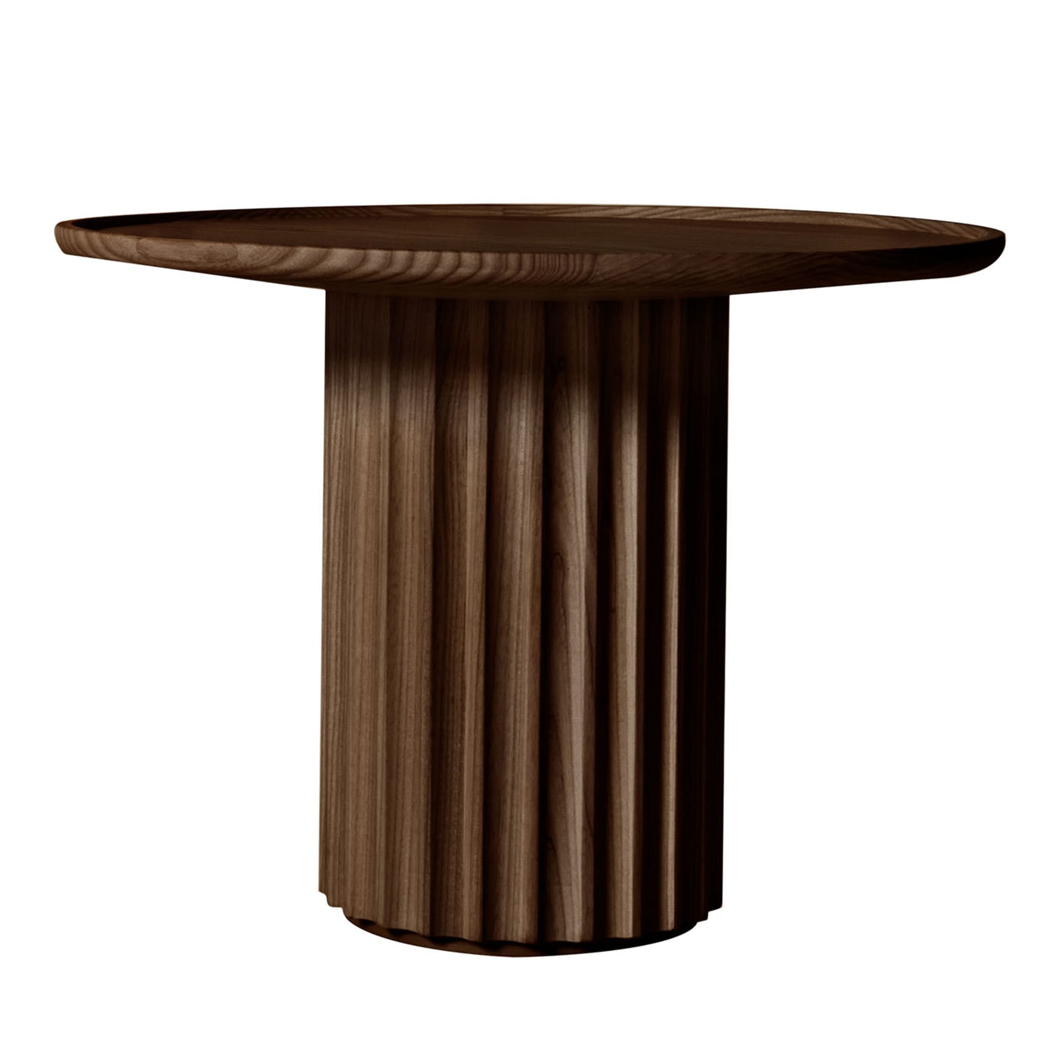 Stolik kawowy Capitello z brązowego jesionu | Wymiary: Ø 40 cm
