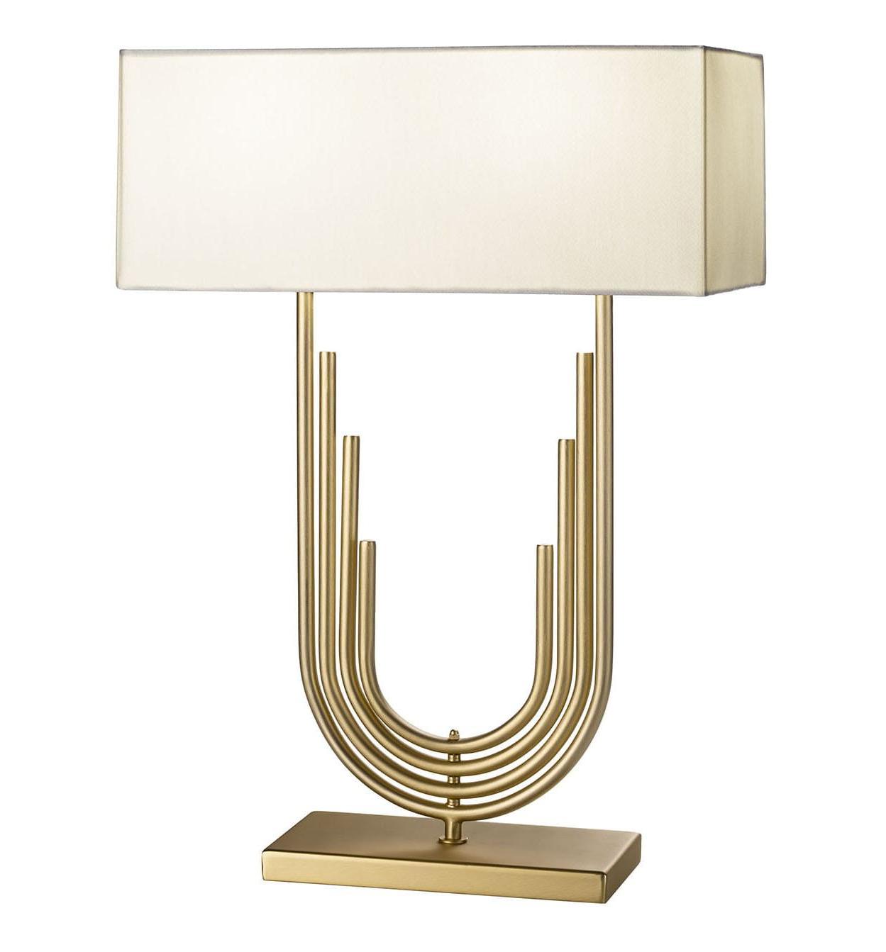 Neoklasyczna lampa stołowa złota