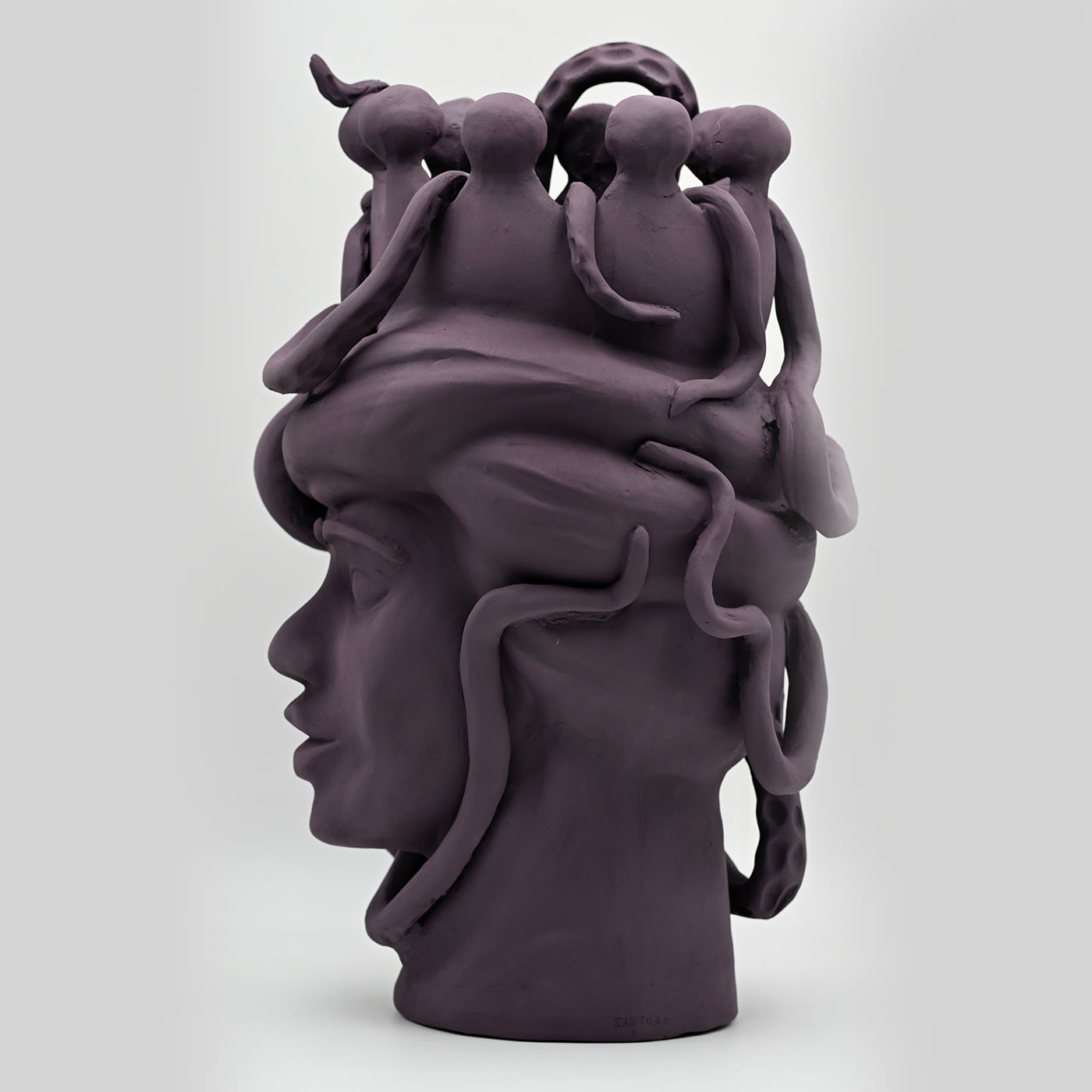 Ręcznie wykonana brązowa rzeźba Głowa Maura