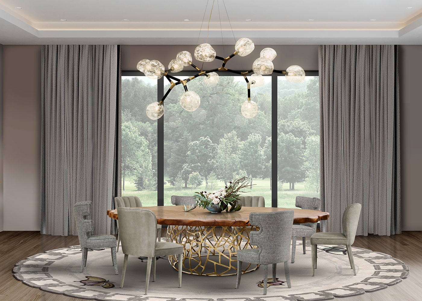 Lampa wisząca nieregularna wieloabażurowa duża - 1