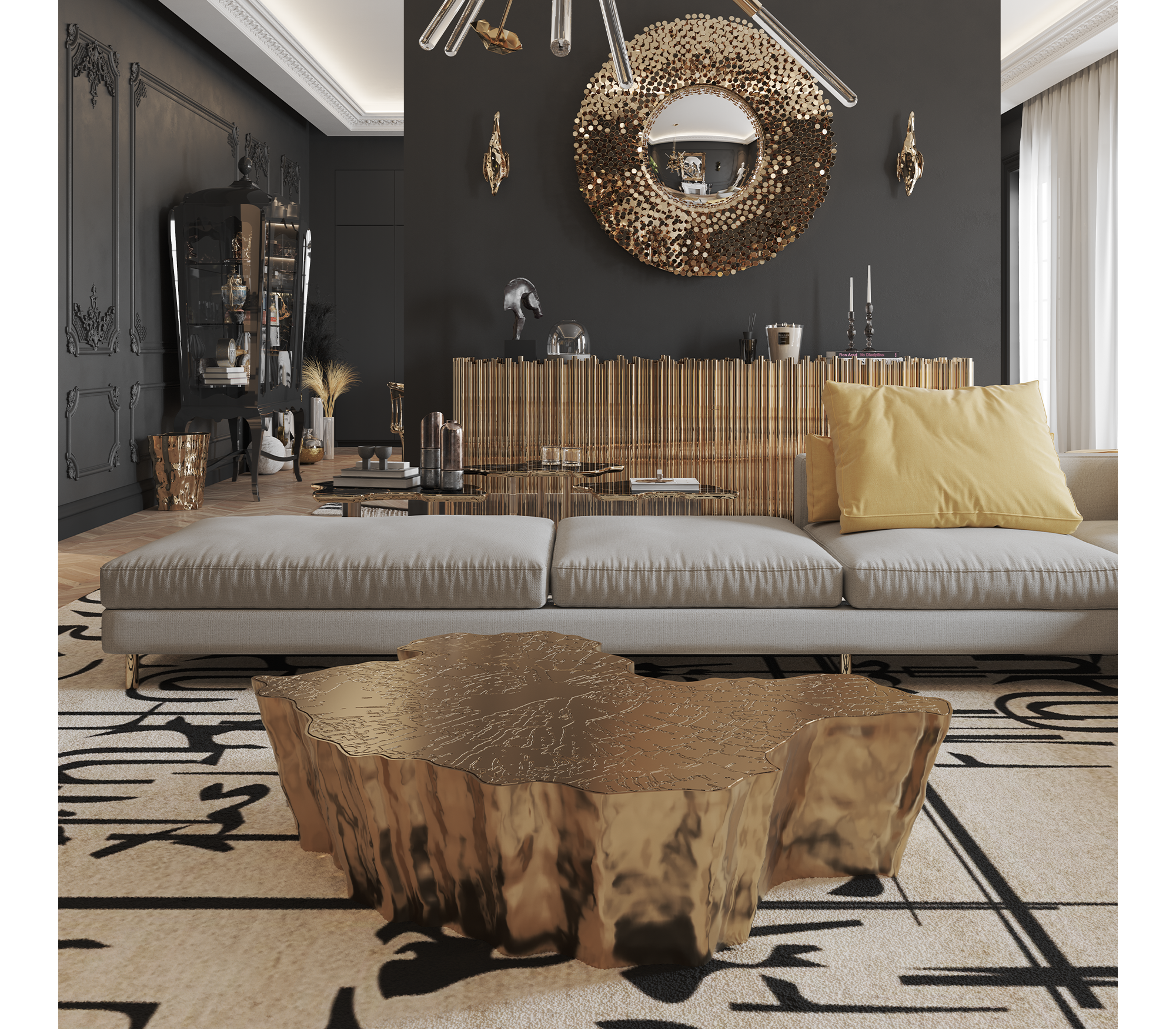 Stolik kawowy Paradise z marmuru Calacatta | Wymiary: Szer. 123 x Gł. 102 x Wys. 30 cm