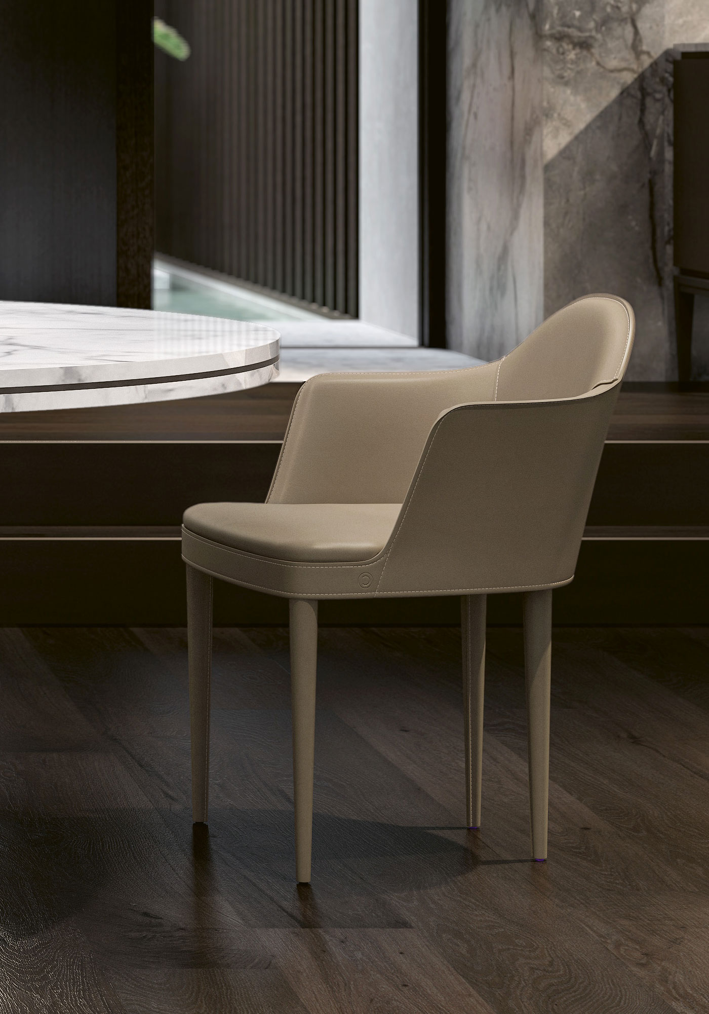 Skórzane krzesło z podłokietnikami