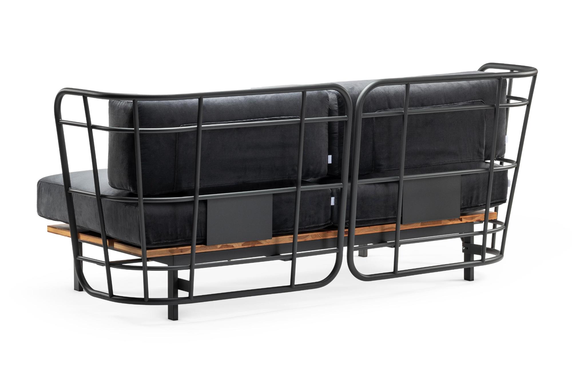 Czarna ogrodowa sofa Jujube