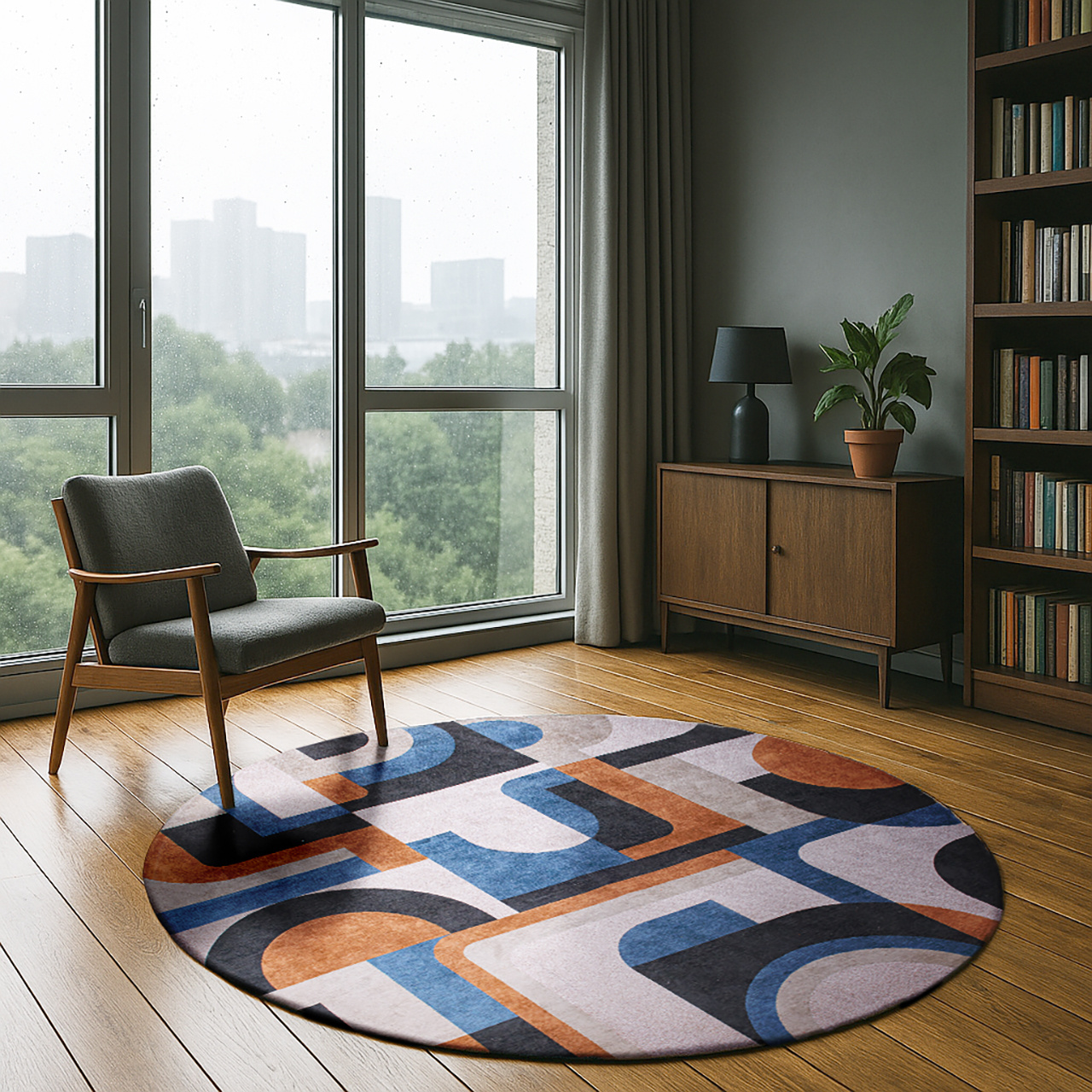 Dywan okrągły Camel Blue 9196 | Rozmiar: Ø 240 cm