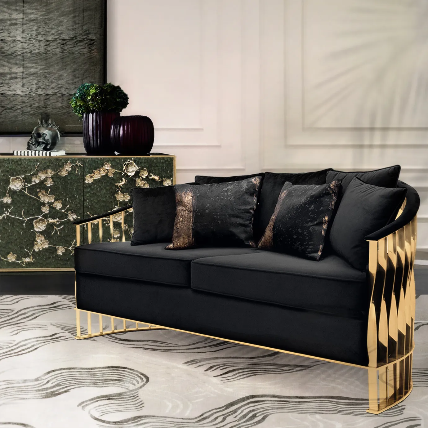 Kredens Mirage z piór pawia