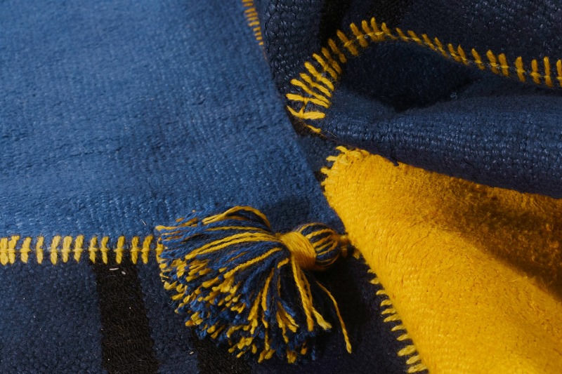 Dywan Deep Blue Patchwork Hemp