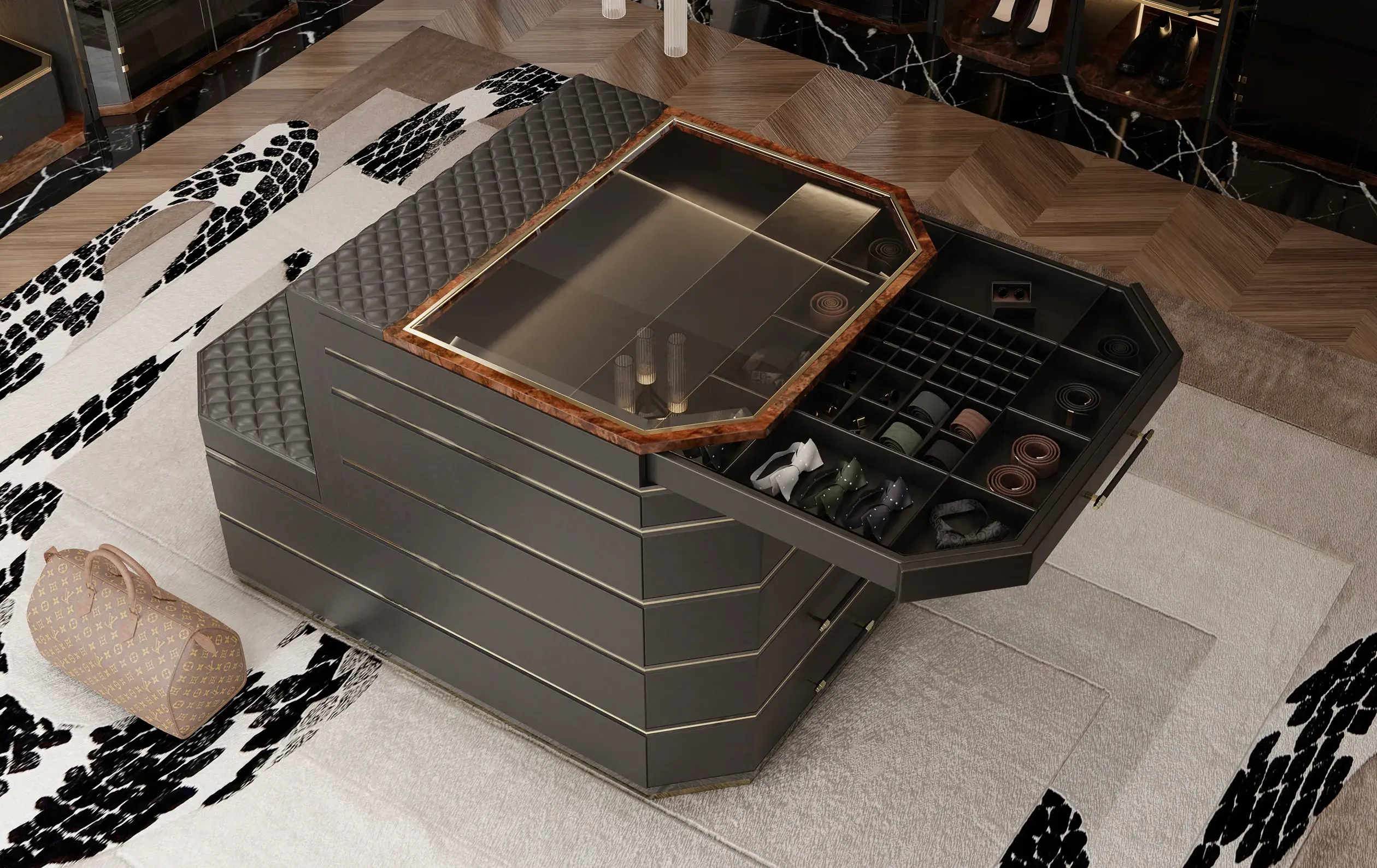 Wyspa garderobiana Cadence czarna - 1