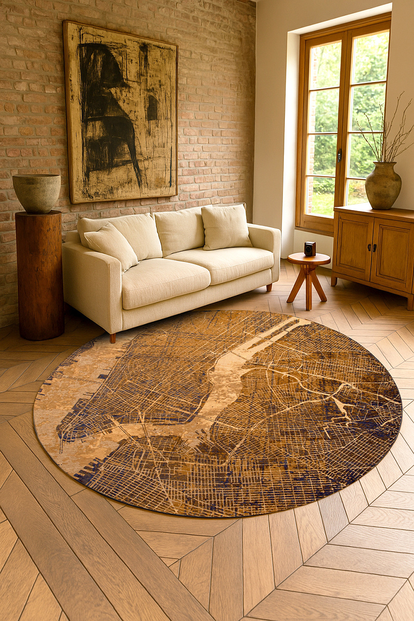Dywan okrągły Gatsby Gold 9315 | Rozmiar: Ø 240 cm