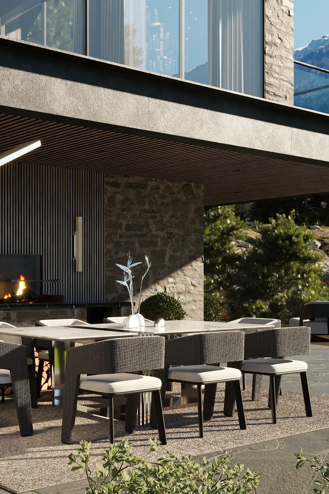 Szare krzesło jadalniane ogrodowe Crown