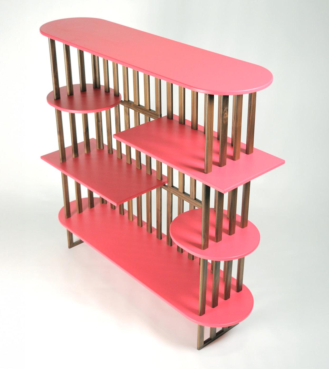 Różowy Czteropiętrowy Regał