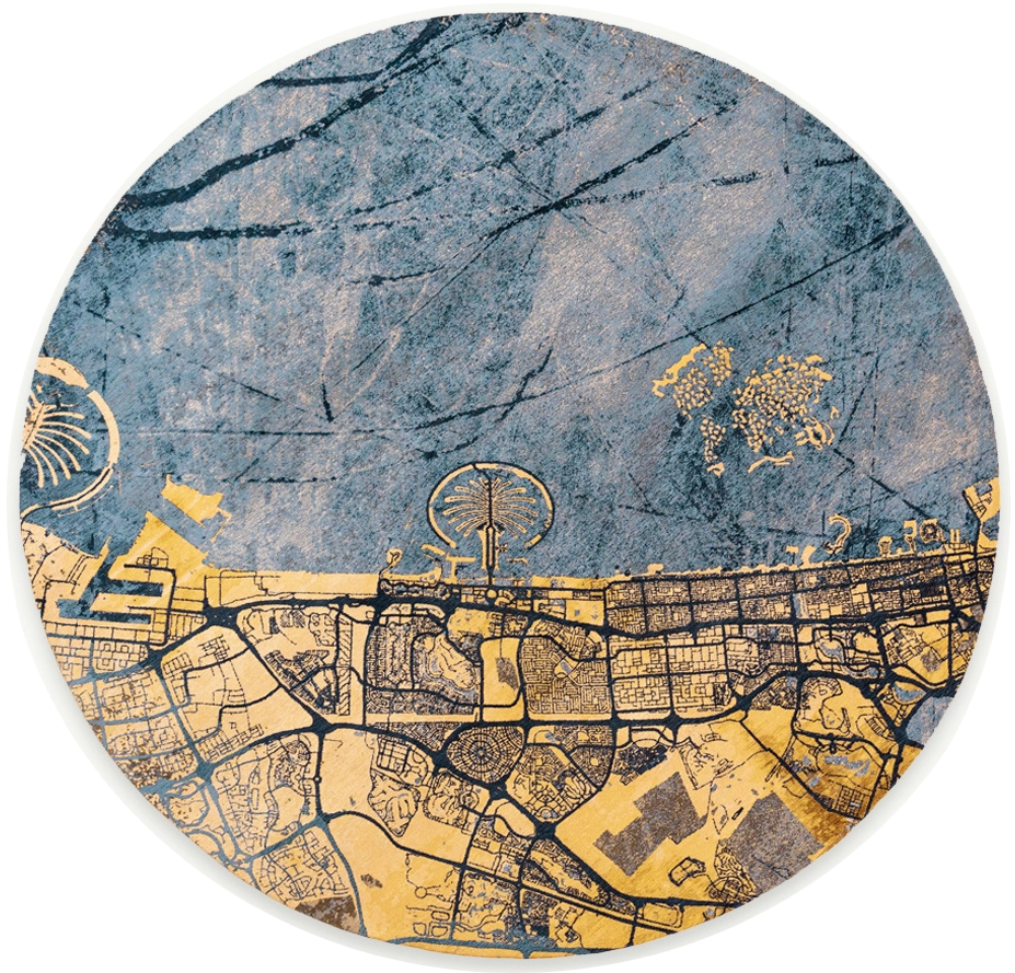 Dywan okrągły Gold Sea 9698 | Rozmiar: Ø 240 cm