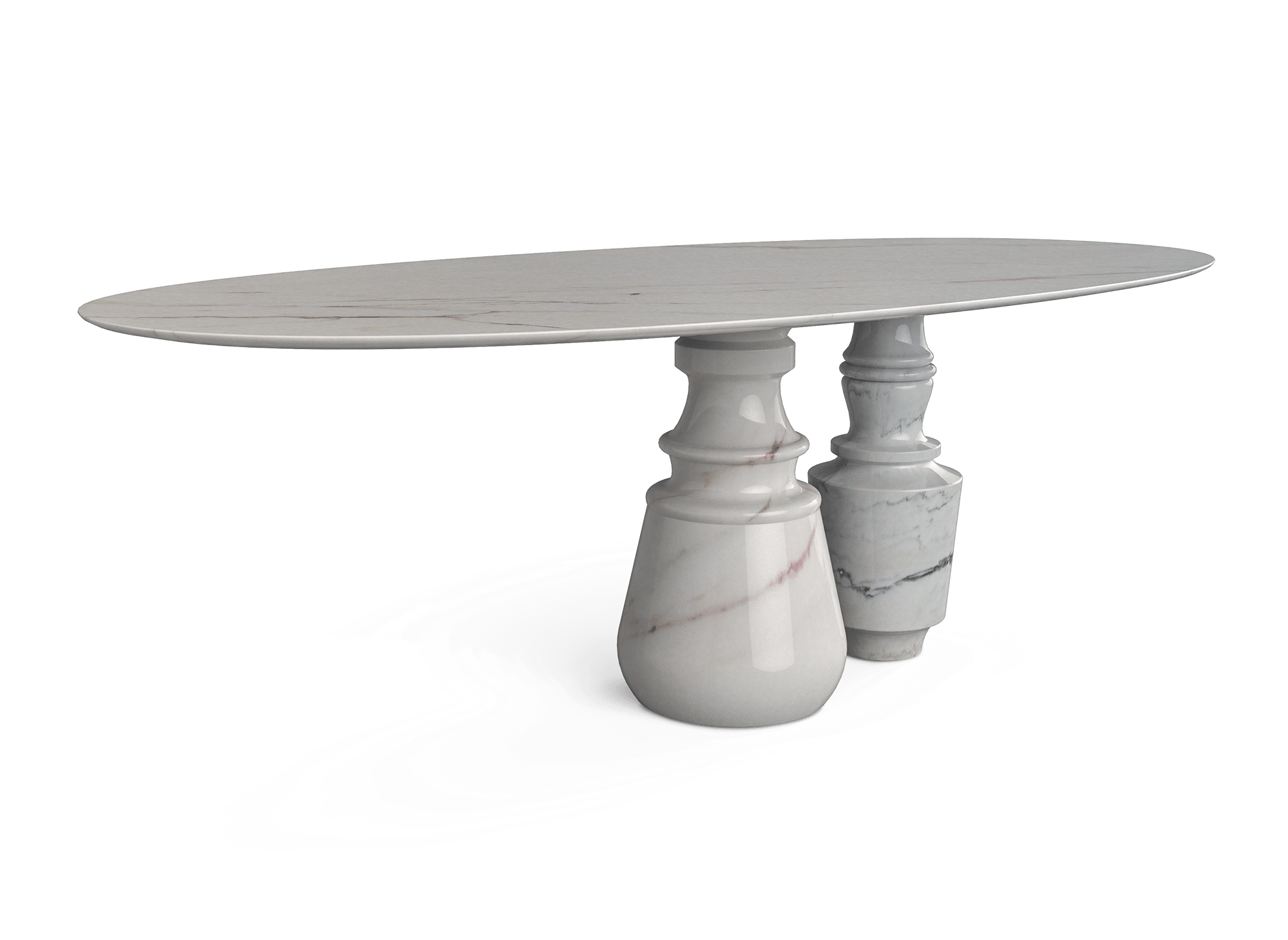 Owalny stół jadalniany Obsidian z marmuru Estremoz