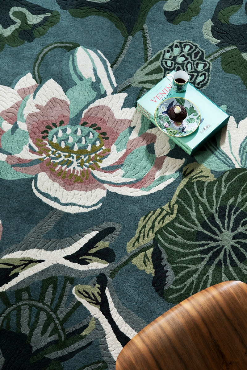 Dywan Waterlily Midnight Pond 38608 | Rozmiar: 200 x 280 cm