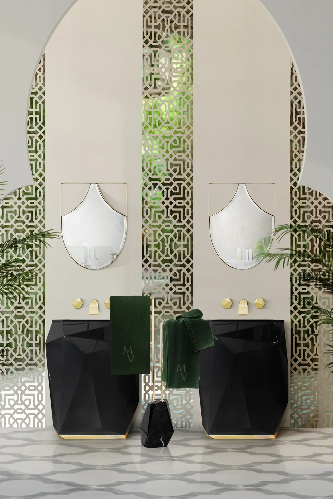 Wieszak na ręczniki Brilliance Black