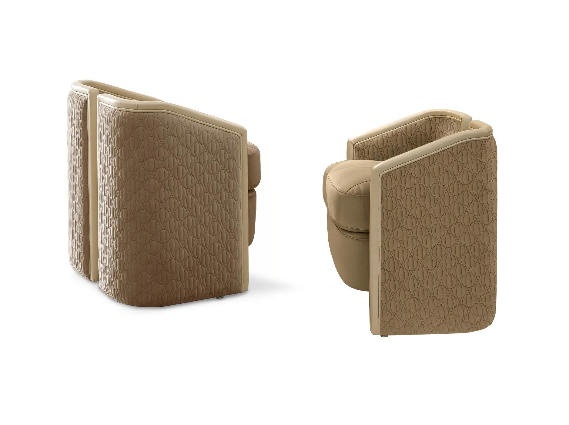 Puf ze skóry i tkaniny