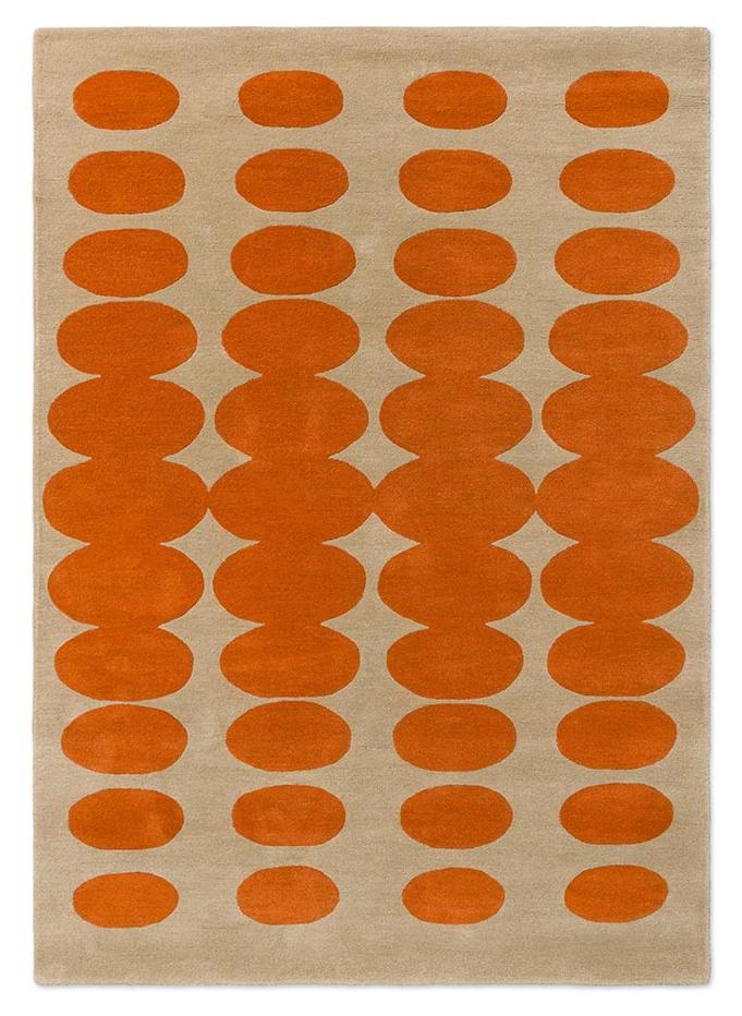 Dywan Optical Oval Orange/Sand | Rozmiar: 250 × 350 cm