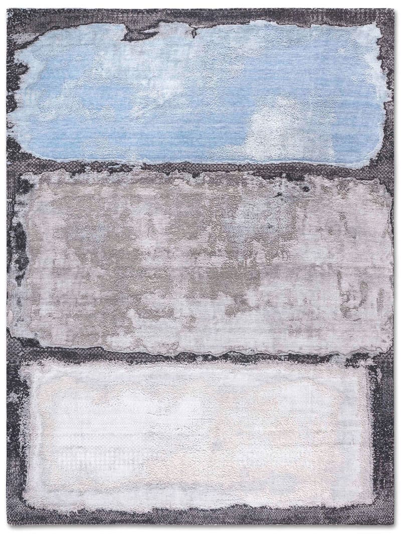 Dywan No. 15 Grass Light Blue Taupe White | Rozmiar: 170 x 240 cm