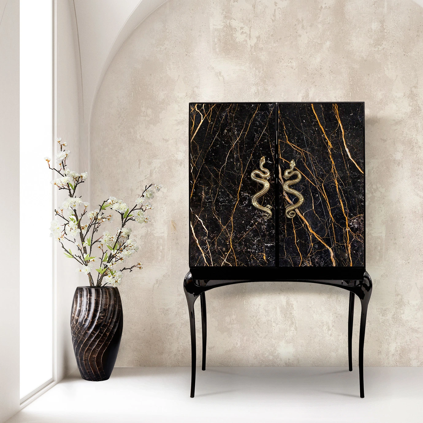 Szafka barowa Nirvana z marmurem Port Laurent