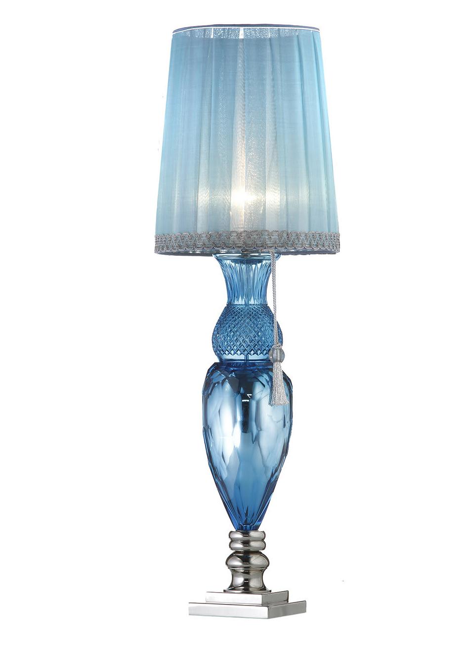 Niebieska kryształowa lampa stołowa Florentine