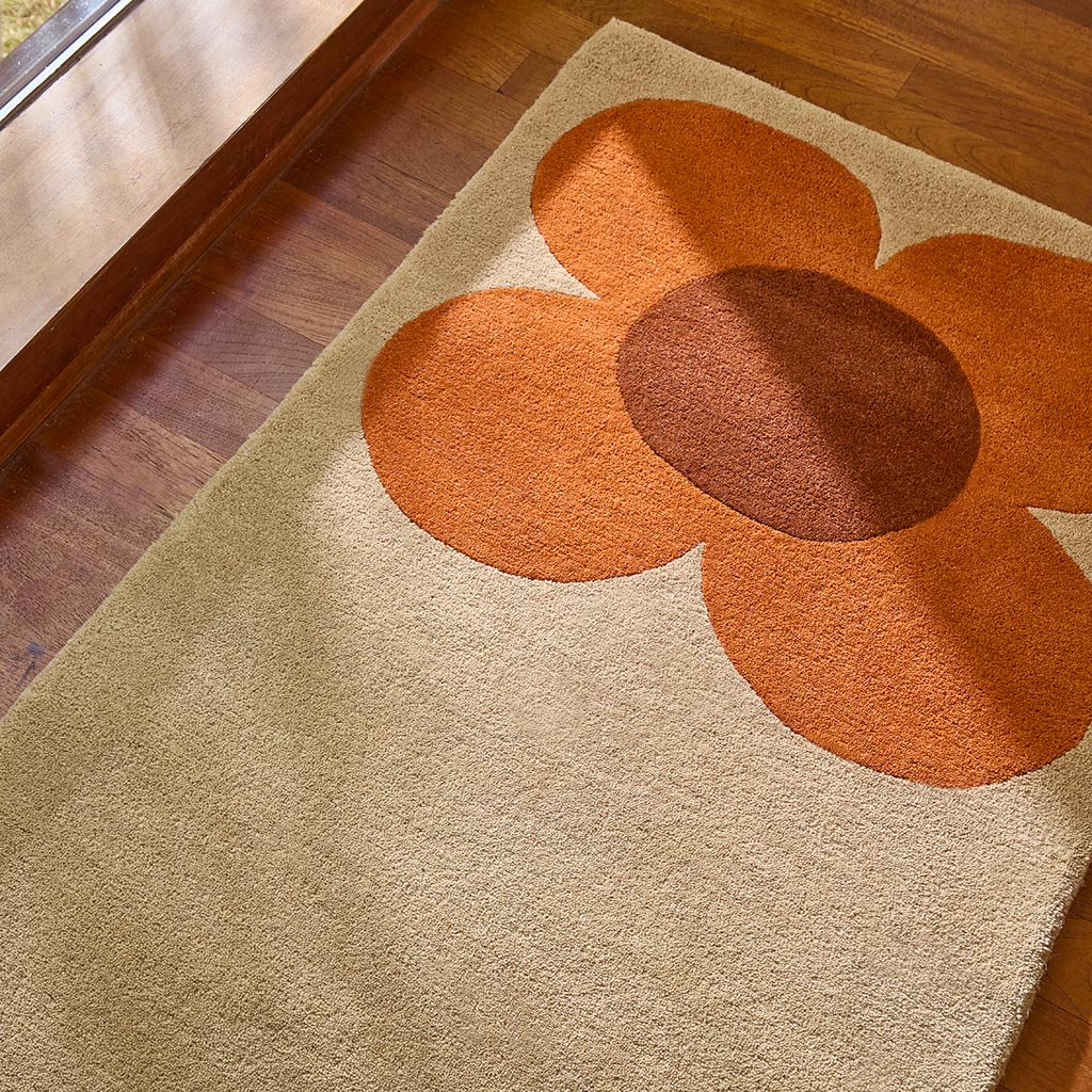 Dywan Flower Placement Pumpkin/Ecru | Rozmiar: 67 × 230 cm