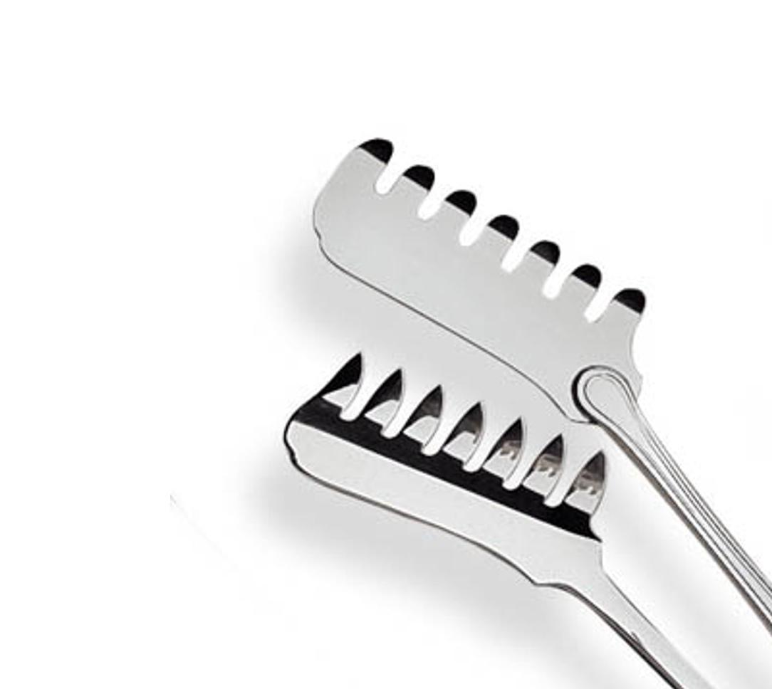 Posrebrzane szczypce do spaghetti