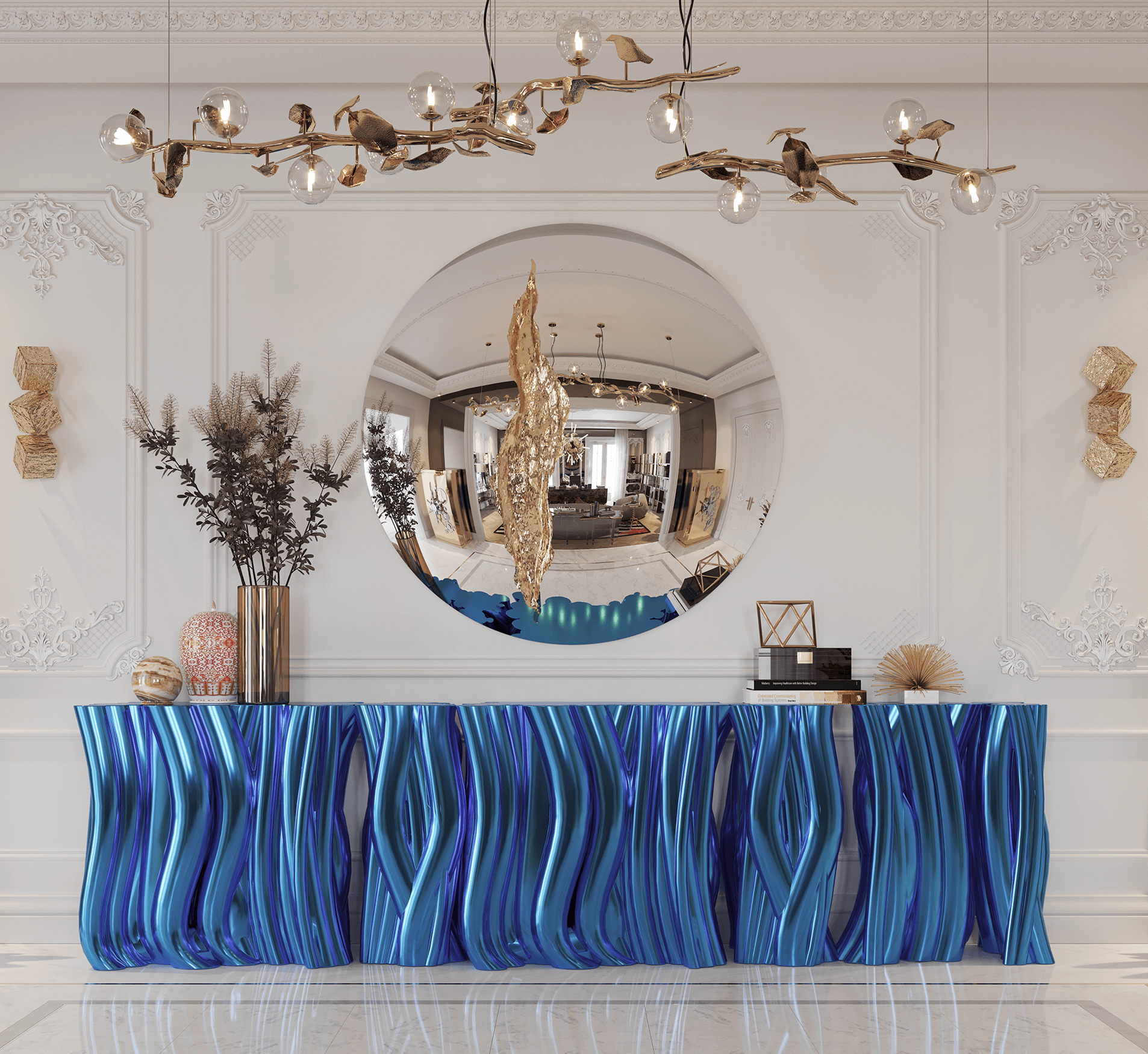 Niebieski kredens Monochrome Premium