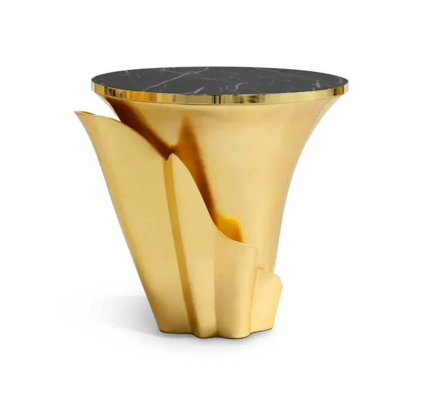 Stolik boczny Solstice ze złotym liściem