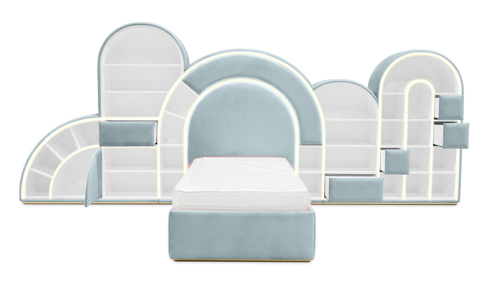 Niebieskie łóżko Bubblegum Marshmallow