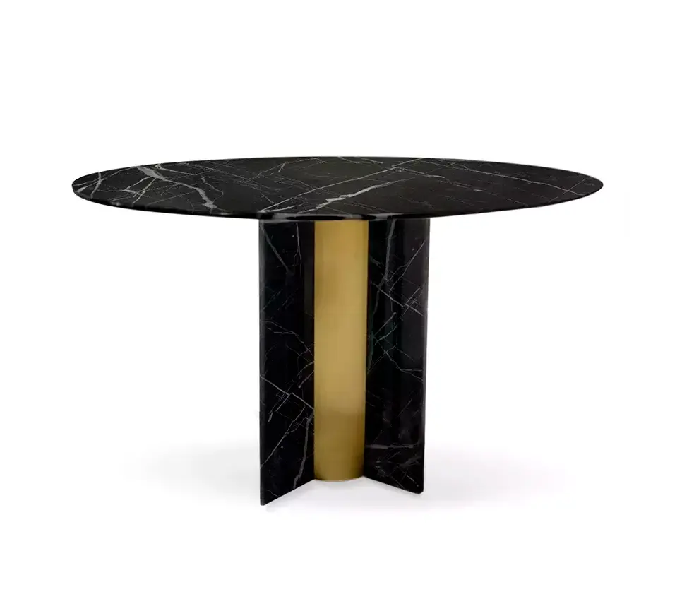 Stół jadalniany Parisian z marmurem Nero Marquina