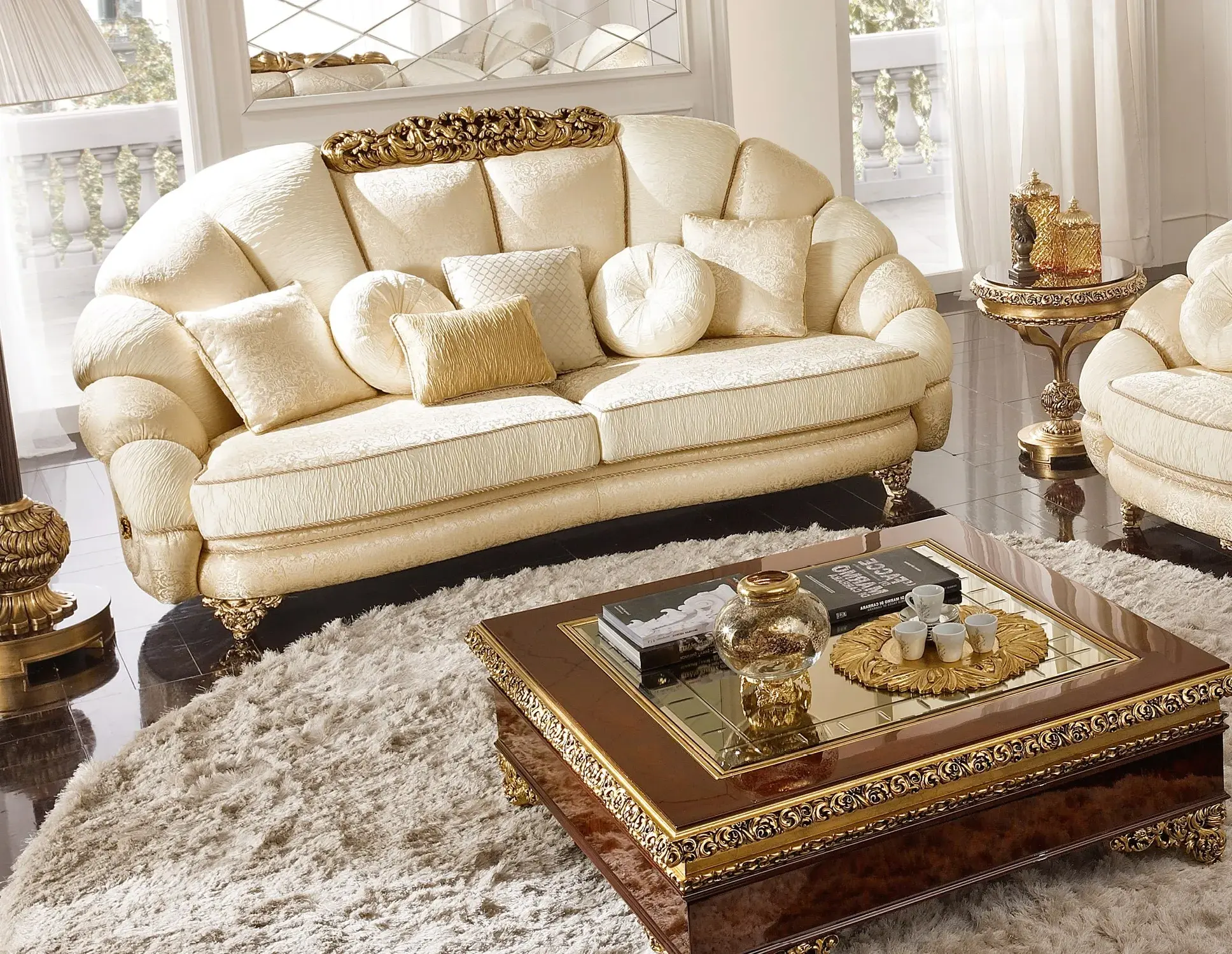 Włoska sofa Royal z tkaniny | Konfiguracja: 2‑osobowy