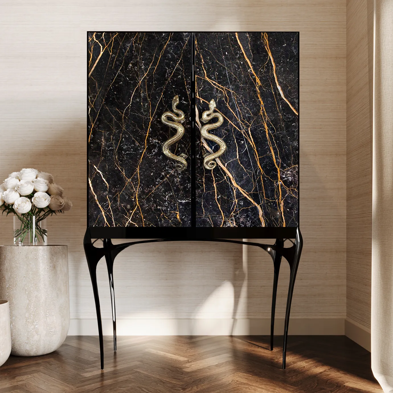 Szafka barowa Nirvana z marmurem Port Laurent