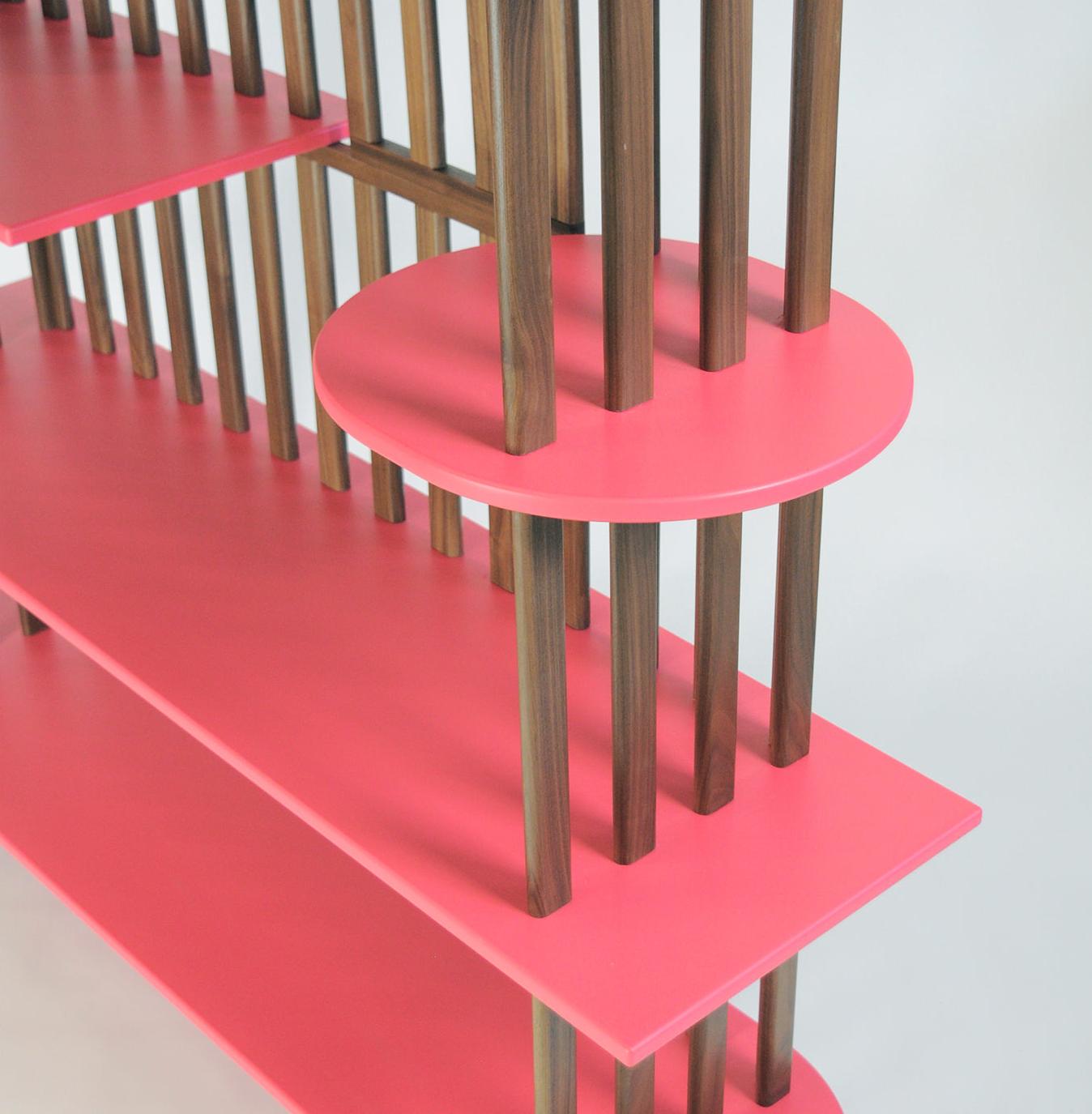 Różowy Czteropiętrowy Regał