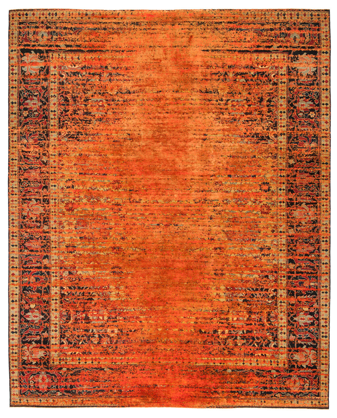 Dywan Serapi Queensbury Stomped Reverse Yellow Neonorange Silk | Rozmiar: 250 x 300 cm